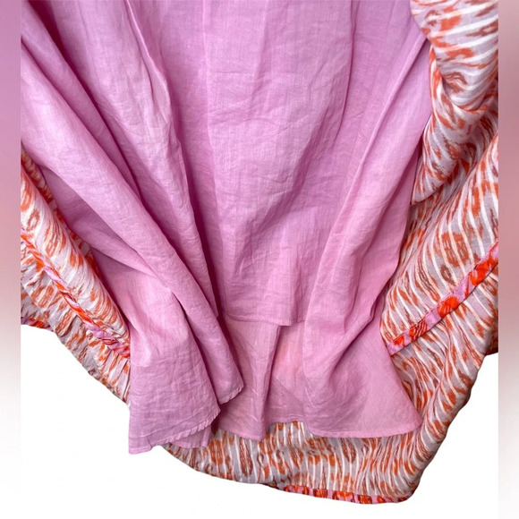 Figue Tahlia Ruffle Pink High-low Dress Size XS Flutter Sleeve - Picture 8 of 11